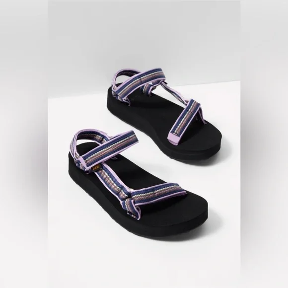 Teva Free People NWT Womens Midform Universal Woven Sandals Lupine/Black Size 9 - Picture 2 of 10